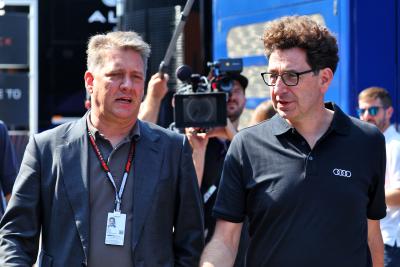 Audi's Gernot Dollner with Mattia Binotto 