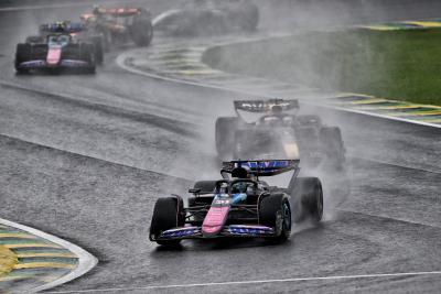 Esteban Ocon leads in Brazil