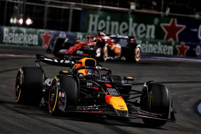 Max Verstappen on track in Las Vegas